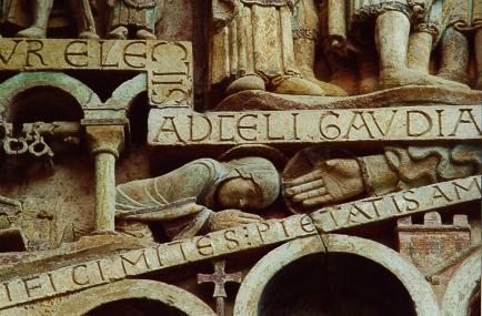 Sainte-Foy s'inclinant devant la main de Dieu