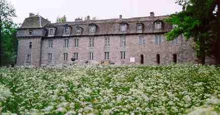 La façade du château, depuis les fleurs...